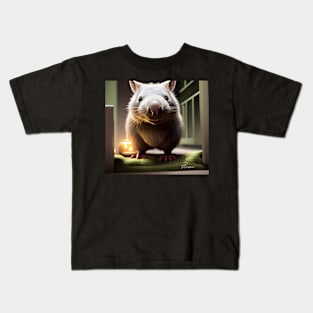 Wombat paying you a visit Kids T-Shirt